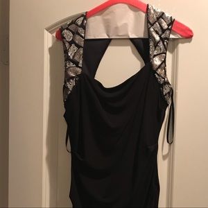 Floor length black gown